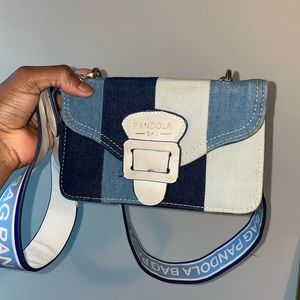 Pandola Blue and White Crossbody Bag